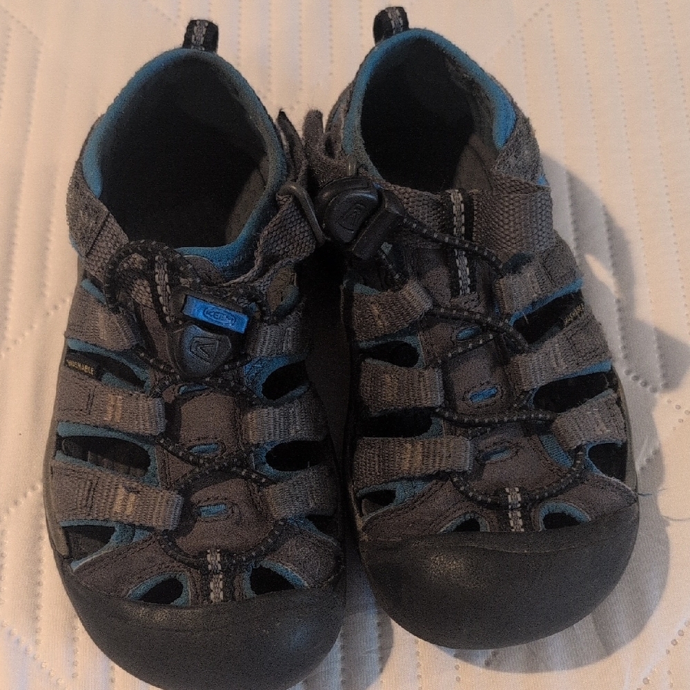 Keen Gray and Blue Outdoor Sandals with Closed Toe
